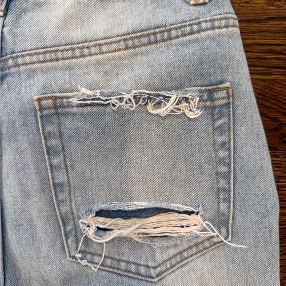 Flying Monkey Light Blue Distressed Straight Leg Jeans - Picture 4 of 5